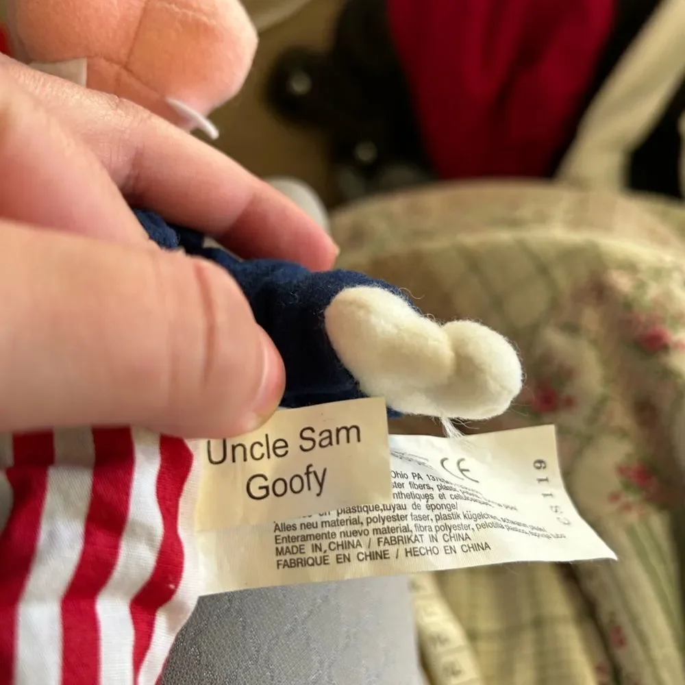 Vintage Goofy Uncle Sam USA Stuffed Animal Plush NWT